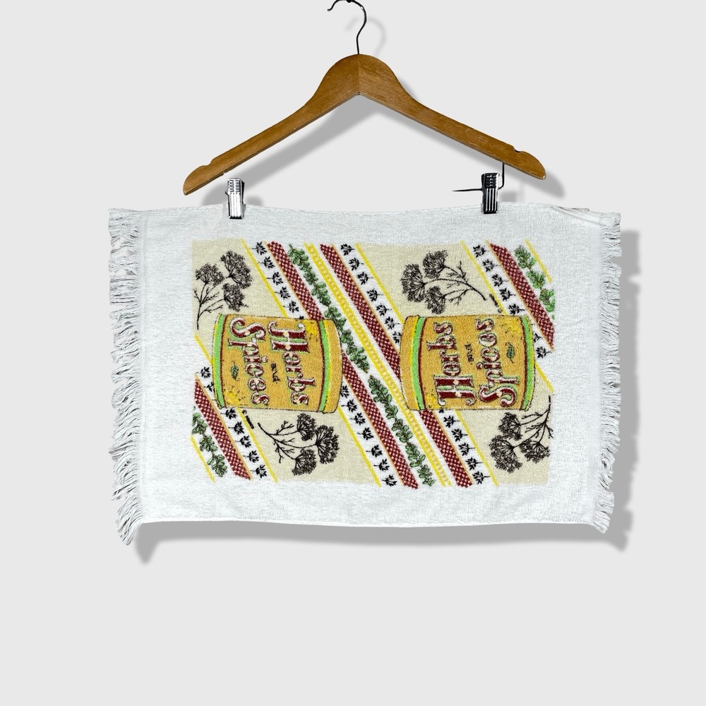 Cannon Herbs and Spices Hand Towel Unisex OS White Vintage Cottagecore